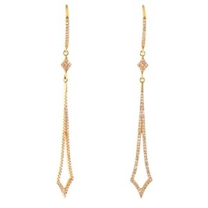 14k Diamonds Gold Dangle Earrings